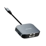 USAMS US-SJ146 sivá / Adaptér / USB-C - USB 3.0 + RJ45 / Gigabit Ethernet (TCSJ14601)