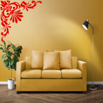 Veselá Stena Samolepka Ornament do rohu Farba: růžová, Veľkosť: 80 x 80 cm