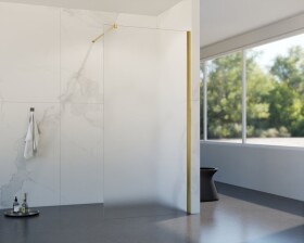 HOPA - Walk-in sprchovací kút LAGOS GOLD NEW 200 - Farba rámu - Zlatá, Rozmer A - 120, Rozmer C - 200, Výplň - Matné bezpečnostné sklo - 8 mm BCLAGO12BGFN2