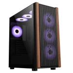 1stCool G6 Noble Wood Decor TS ARGB / PC skriňa / ATX / 4X ARGB ventilátor 120mm / 1x USB 3.0 + 1x USB-C / tvrdené sklo (ML-G6-NOBLE-USBC-ARGB)