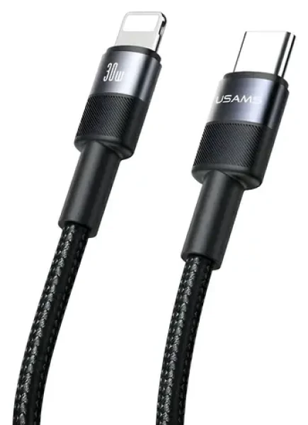 USAMS SJ729 (US-SJ729) čierna / Dátový kábel / USB-C - Lightning / 1,2 m / 30 W (SJ729USBSG01)