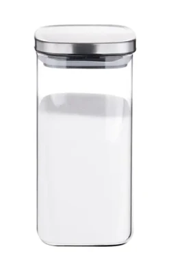 Weis Dóza na potraviny štvorcová 1,2 l / Dóza na potraviny / sklo a nerez / 20,5 x10x10 cm