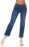 Sexy Highwaist Push up used look flarred Jeans denimblue