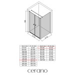 CERANO - Sprchovací kút Antelo L - Ľ/P - 6 mm - čierna matná, transparentné sklo - 120x30 - otočný CER-666340