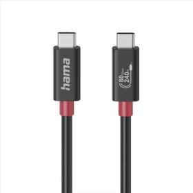 HAMA USB-C kábel USB4 čierna / 1 m / 80 Gb / s / 240 W (200799)