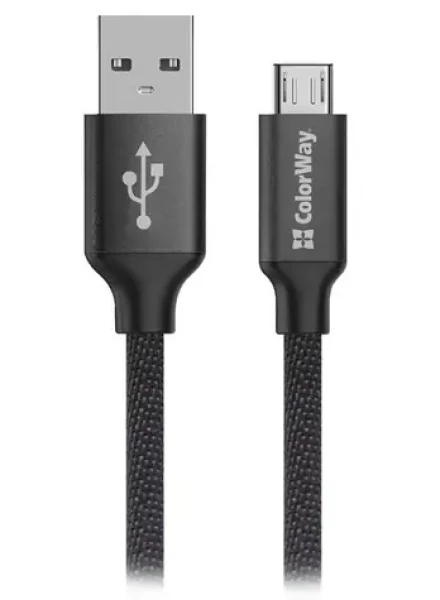 Colorway čierna / Dátový kábel / USB-A - Micro USB / 2,4 A / 2 m (CW-CBUM009-BK)