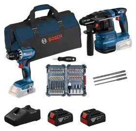 BOSCH GBH 18V-22 + GSR 18V-45 Professional / Sada aku náradia / 18V / SDS- PLUS / 2x 4.0Ah / taška (0615V0003D)