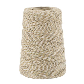 Chic Antique Jutový špagátik 160 m – White / Beige / Gold thread