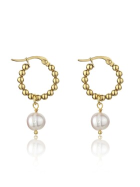 Marc Malone Kruhové náušnice s perlami 2v1 Willow Gold Earrings MCE23012G