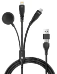 Connect IT Wirez 6in1 čierna / Nabíjací a dátový kábel / USB-C / Lightning / pre hodinky / 1,25 m / 100 W (CCA-2300-BK)