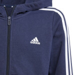 Mikina adidas Essentials kapucňou, zipsom prúžkami Jr IB1667