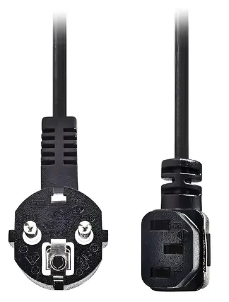 Nedis napájací kábel Schuko - IEC-320-C13 čierny 2 m / Napájací kábel / 230V / 10A / Uhlové konektory (CEGL10020BK20)