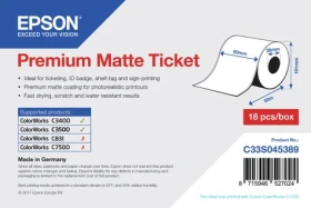 Epson Premium Matte Ticket 80 mm x 50 m / Úloha do tlačiarne / Matný papier / 1 ks (C33S045389)