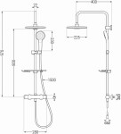 MEXEN/S - KT05 sprchový stĺp s termostatickou batériou čierna 771500593-70