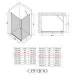 CERANO - Sprchovací kút Antelo L/P - 6 mm - čierna matná, transparentné sklo - 80x60x190 - otočný CER-477263