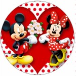 Jedlý papier Mickey a Minnie miluje 19,5 cm - Pictu Hap - Pictu Hap
