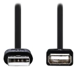 Nedis čierna / Predlžovací kábel USB 2.0 AA / 2 m / poniklované konektory / bulk (CCGL60010BK20)