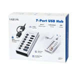USB Hub 7x USB-A/C s vypínačom on/off / Rozbočovač / 7 portov / prepínanie jednotlivých portov (UA0447)