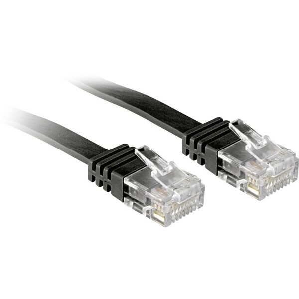 LINDY 47525 RJ45 sieťové káble, prepojovacie káble CAT 6 U/UTP 10.00 m čierna s ochranou 1 ks; 47525