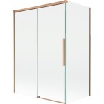 MEXEN/S - Rox vaňová zástena 2-krídlová posuvná 120 + 70 x 150, transparent, měď kartáčovaná 8C9-120-070-65-00