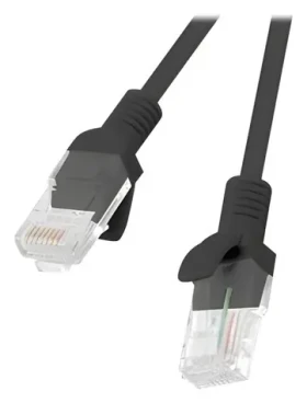 Lanberg CAT5e čierna / Patch kábel / UTP / 1 m / Fluke Passed (PCU5-10CC-0100-BK)