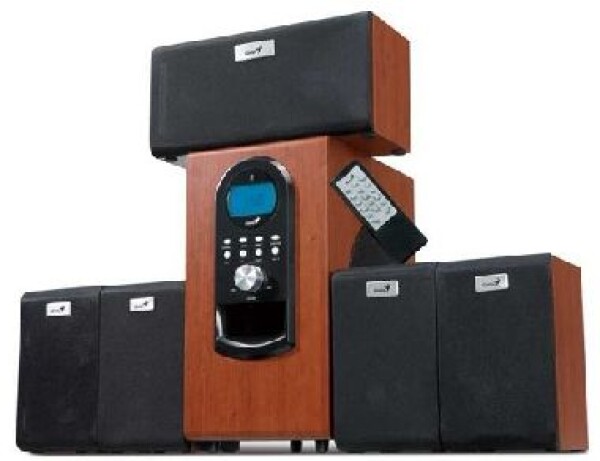 Genius repro SW-HF 5.1 6000, 200W RMS, LCD displej, dark wood (31730022101)