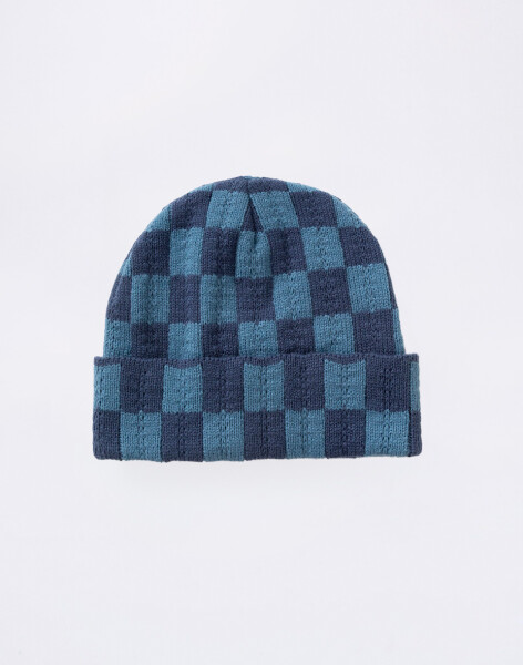 Service Works Chunky Check Beanie Navy