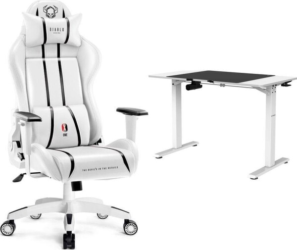 Diablo Chairs X-One 2.0 Normal biały + EGON 1100 Białe 110 cmx60 cm