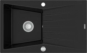 MEXEN MEXEN - Cesar granitový drez 1-misa drez s odkvapkávač 775x470 mm, čierna 6514771010-77