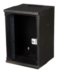 Equip ECO 300x300mm čierna / Nástenný rozvádzač 10" / 9U / sklenené dvere / hĺbka 300 mm (EWM-09-3030-B)