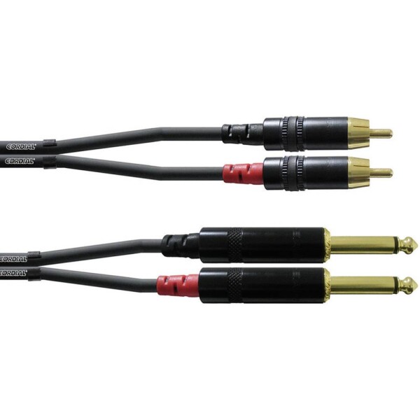 Cordial CFU1,5PC audio káblový adaptér [2x jack zástrčka 6,35 mm - 2x cinch zástrčka] 1.50 m čierna; CFU1,5PC