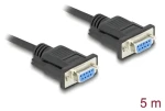 DeLock D-Sub9 (F) - D-Sub9 (F) 5m čierna / Sériový kábel / RS-232 / AWG 28 (86826)