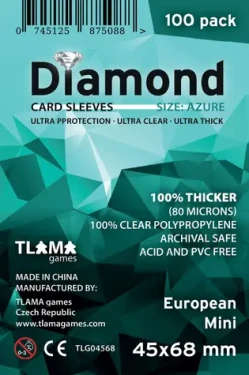 TLAMA hry Obaly na karty Diamond Azure: European Mini (45x68 mm) (80 mikrónov, 100 ks)