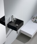 SAPHO - GIULIA keramické umývadlo 33,5x29cm, čierna mat BH7002B