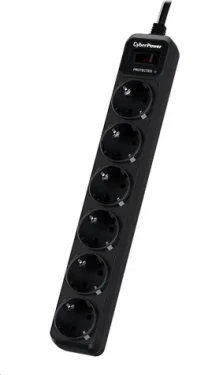 CyberPower B0620SC0-DE čierna / Prepäťová ochrana / 6 zásuviek / vypínač / 1.8 m (B0620SC0-DE)