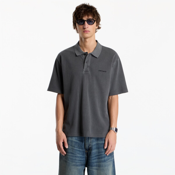 Tričko Carhartt WIP S/S Wayne Polo UNISEX Black Garment Dyed S