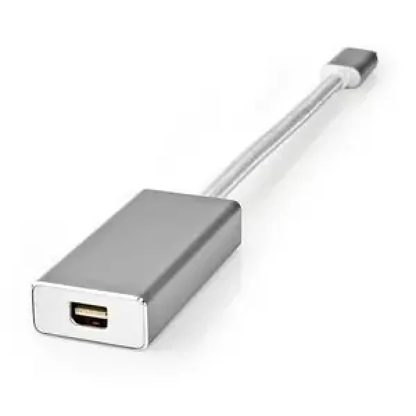 Nedis USB-C - Mini DisplayPort adaptér strieborná / Adaptér / USB 3.2 Gen 1 / 4K 60Hz / opletený nylon / 0,2 m (CCTB64550AL02)