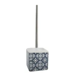 MSV AMADORA WC kefa s keramickou nádobou bielo-modrá / 11,5 x 11,5 x 38,5 cm