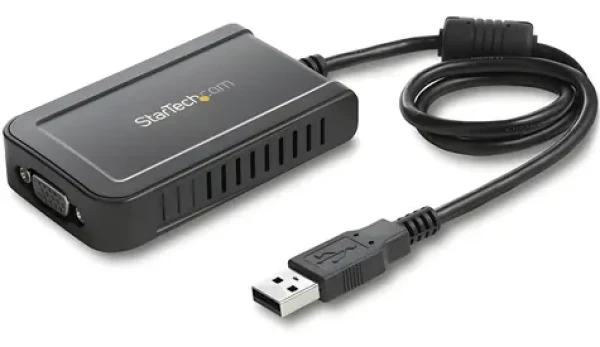 StarTech adaptér USB na VGA čierna / Adaptér / 1920x1200 / kábel 0,5 m (USB2VGAE3)
