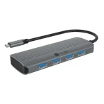 Icy Box IB-DK4022a-CPD strieborná / Dokovacia stanica / 1x HDMI 4K60Hz / 4X USB-A 3.2 Gen1 / USB-C PD 100W (IB-DK4022A-CPD)