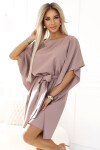 Dámske šaty 287-37 SOFIA - NUMOCO mocca 2XL/3XL