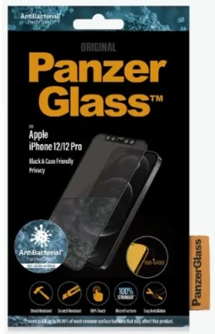 PanzerGlass Tvrdené sklo Privacy Case Friendly AB pre Apple iPhone 12/12 Pro, čierna (5711724127113)