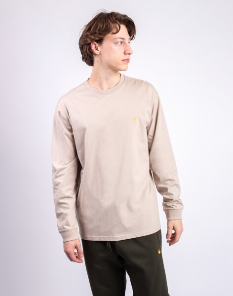 Carhartt WIP L/S Chase T-Shirt Fleur De Sel/Gold M