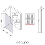 CERANO - Sprchová zástena Walk-in Crystal Ľ/P - 10 mm - bezvzperový systém - chróm, grafitové sklo - 160x200 CER-8050BD82486