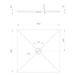 POLYSAN - TRENECA sprchová vanička z liateho mramoru s možnosťou úpravy rozmeru 90x90cm, sivá matná 84300.31