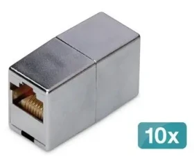 Digitus Modulárna spojka RJ45 CAT5e / Sieťová spojka / tienená / pozlátené kontakty / 10 ks (DN-93901-10)