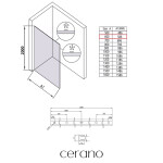 CERANO - Sprchová zástena Walk-in Crystal Ľ/P - 8 mm - bezvzperový systém - chróm, transparentné sklo - 60x200 CER-8050BD6808