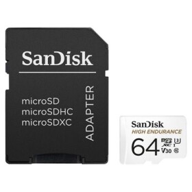 SanDisk High Endurance microSDXC 64GB + adaptér / Class 10 / UHS-I / U3 / V30 / čítanie: 100MBs / zápis: 40MBs (SDSQQNR-064G-GN6IA)