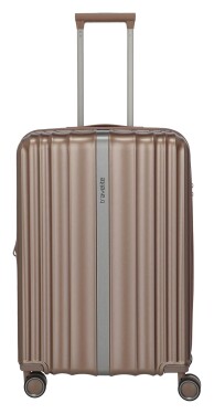 Stredný škrupinový kufor na kolieskach Travelite Paros 4w M Cappuccino