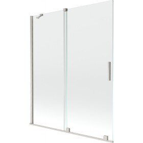 MEXEN/S - Velár dvojkrídlová posuvná vaňová zástena 140 x 150, transparent, nikel kartáčovaný 896-140-000-01-97